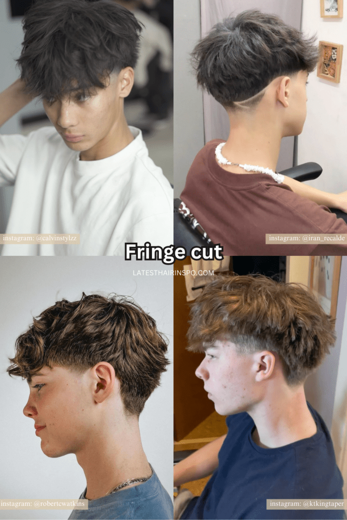 Fringe cut - Latest Hair Inspo. Click here to learn what are the top 10 most popular men's haircuts you'll be hearing about at barbershops everywhere!