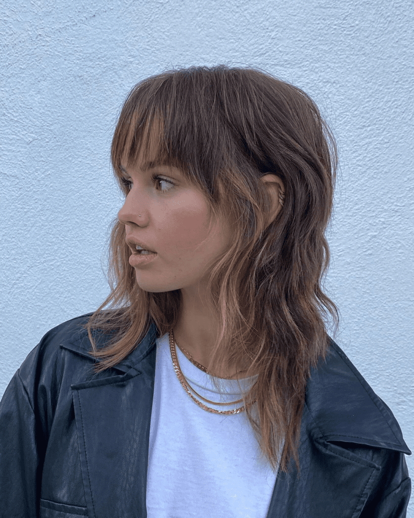 Textured wolf cut with bangs