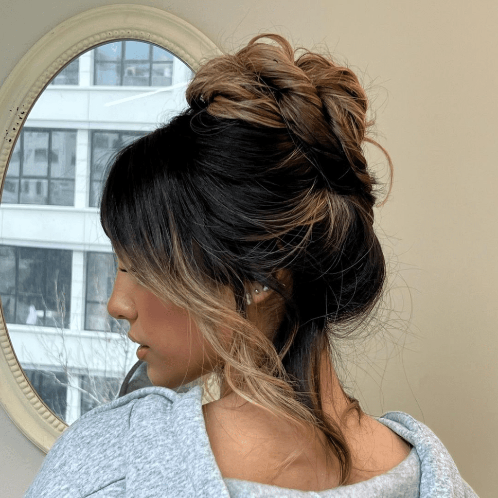 20. High Bun with Textured Twist by @bene.hair. Check out 20+ more updos for long hair!