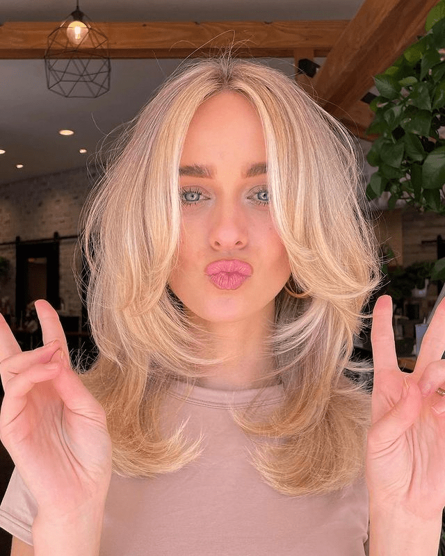 Sun-kissed Blonde with Rachel Haircut