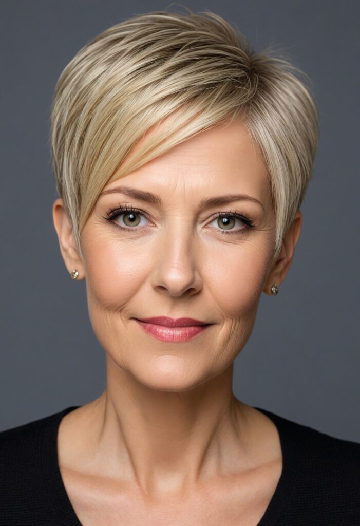 Asymmetrical Blonde Pixie Cut