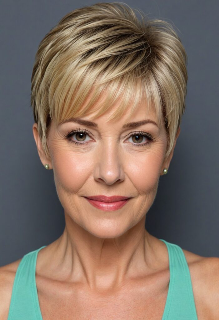 Blonde Pixie with Wispy Bangs