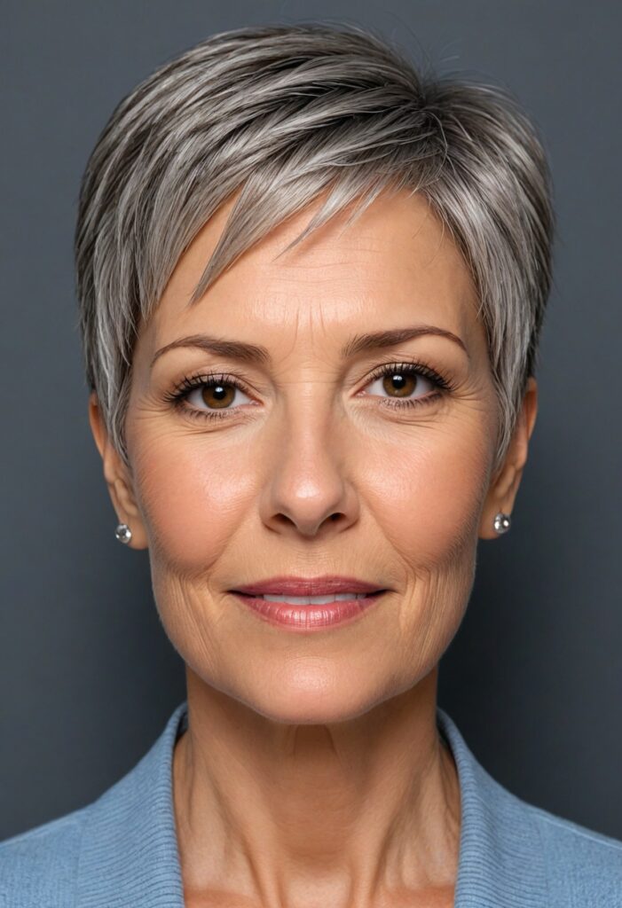 Layered Straight Pixie Cut