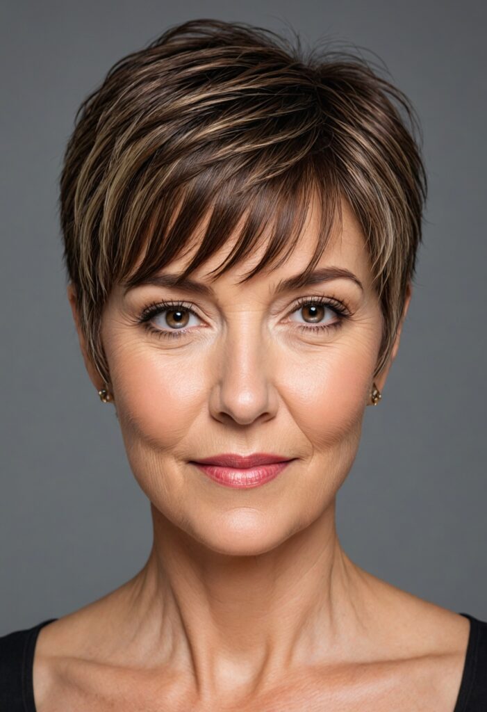 Short Pixie Cut with Choppy Bangs