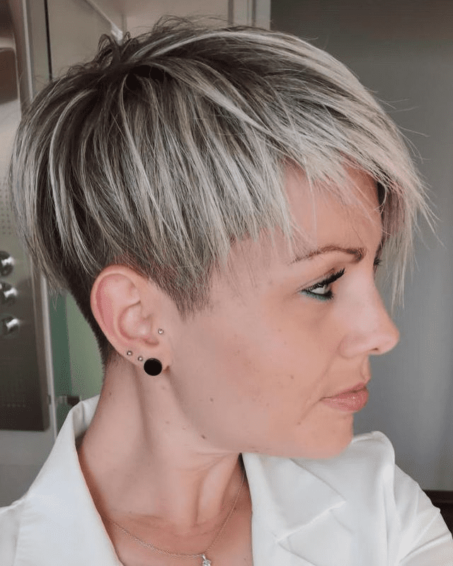 Long Blonde Pixie with Undercut