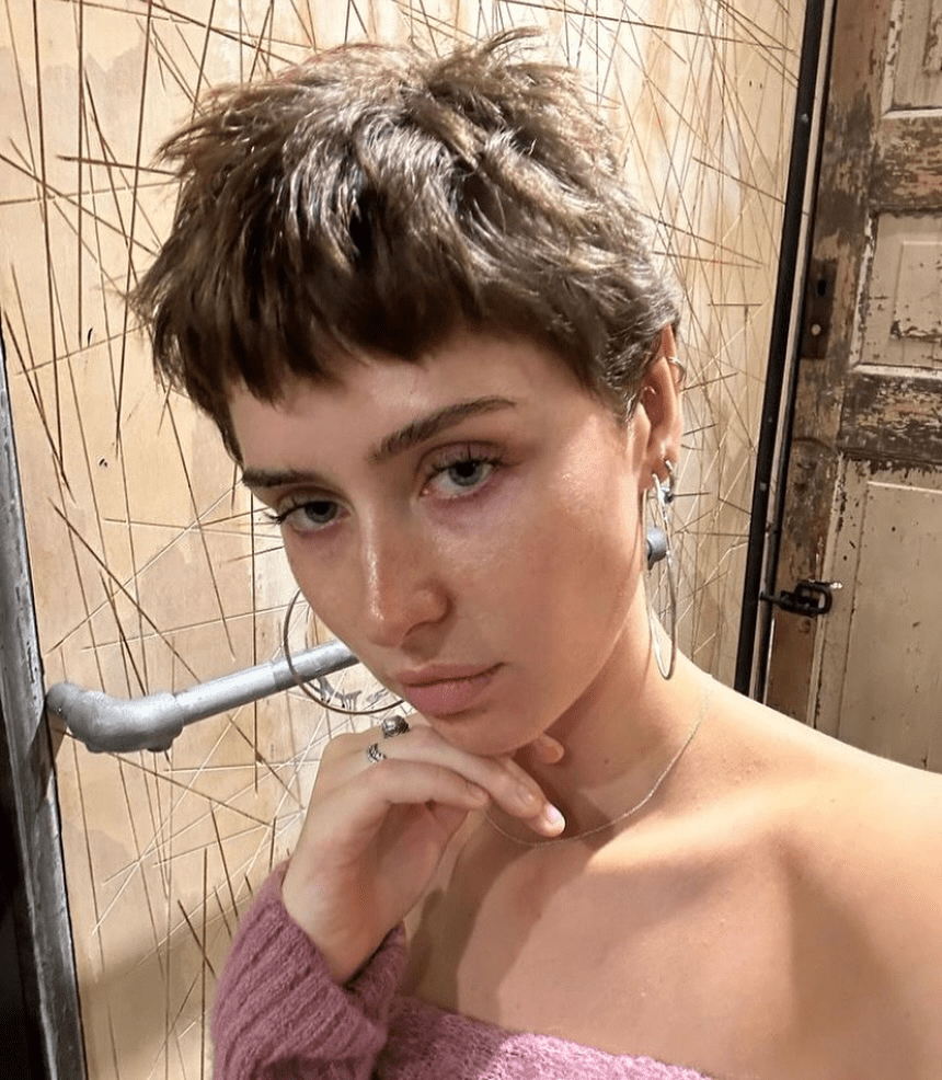 Pixie with Tousled Top and Light Chestnut Hair Color