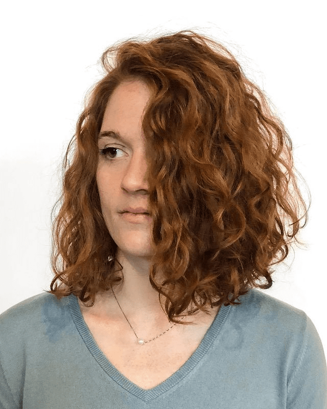 Curly Ginger Textured Lob