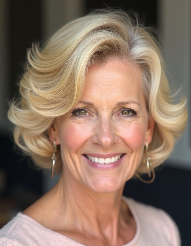 Blonde Waves hairstyle for women over 60