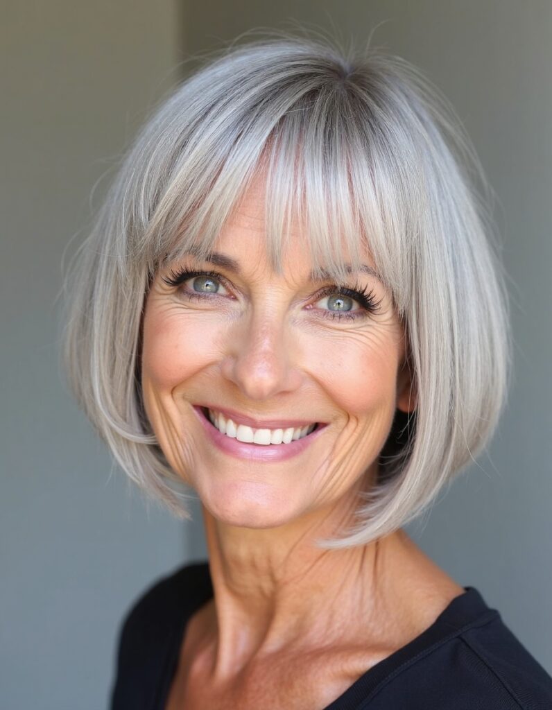 Silver French Bob for women over 60