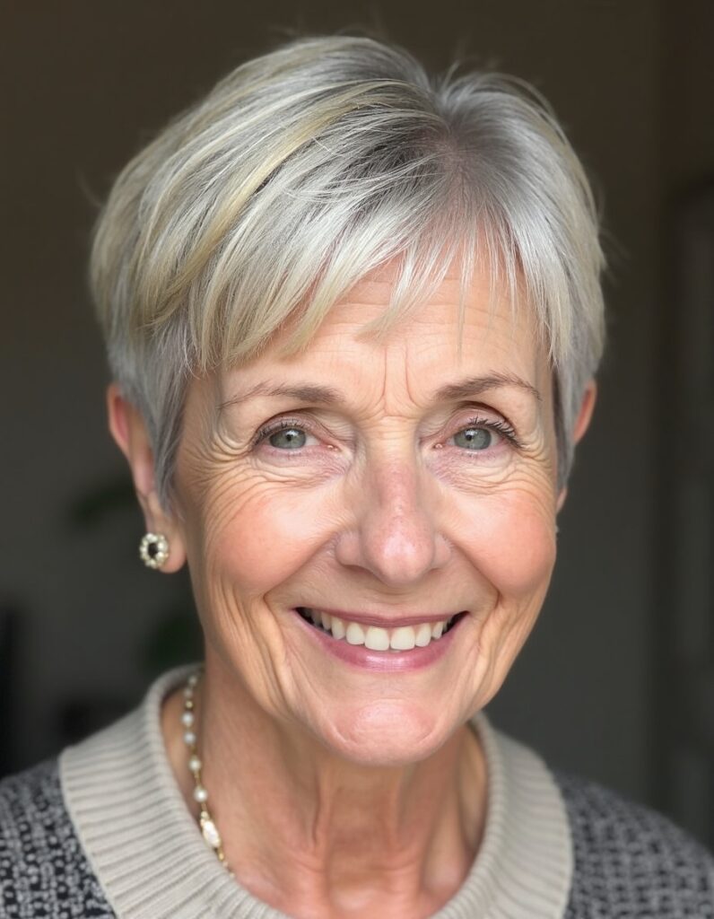 Tapered Cut with Highlights haircut for women over 60