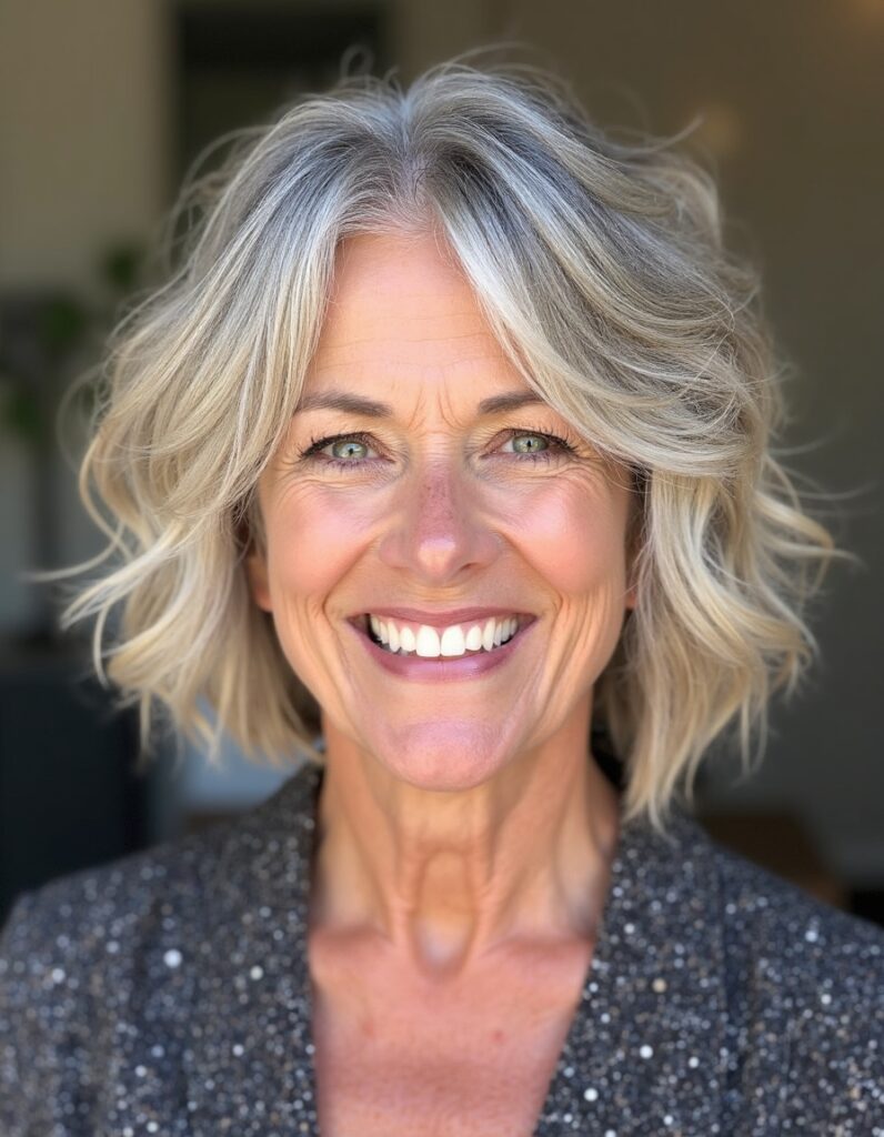 Tousled Bob haircut for women over 60