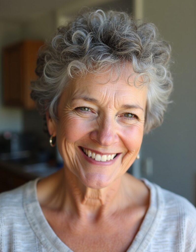 curly pixie haircut for women over 60