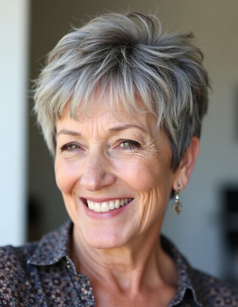 layered pixie haircut for women over 60