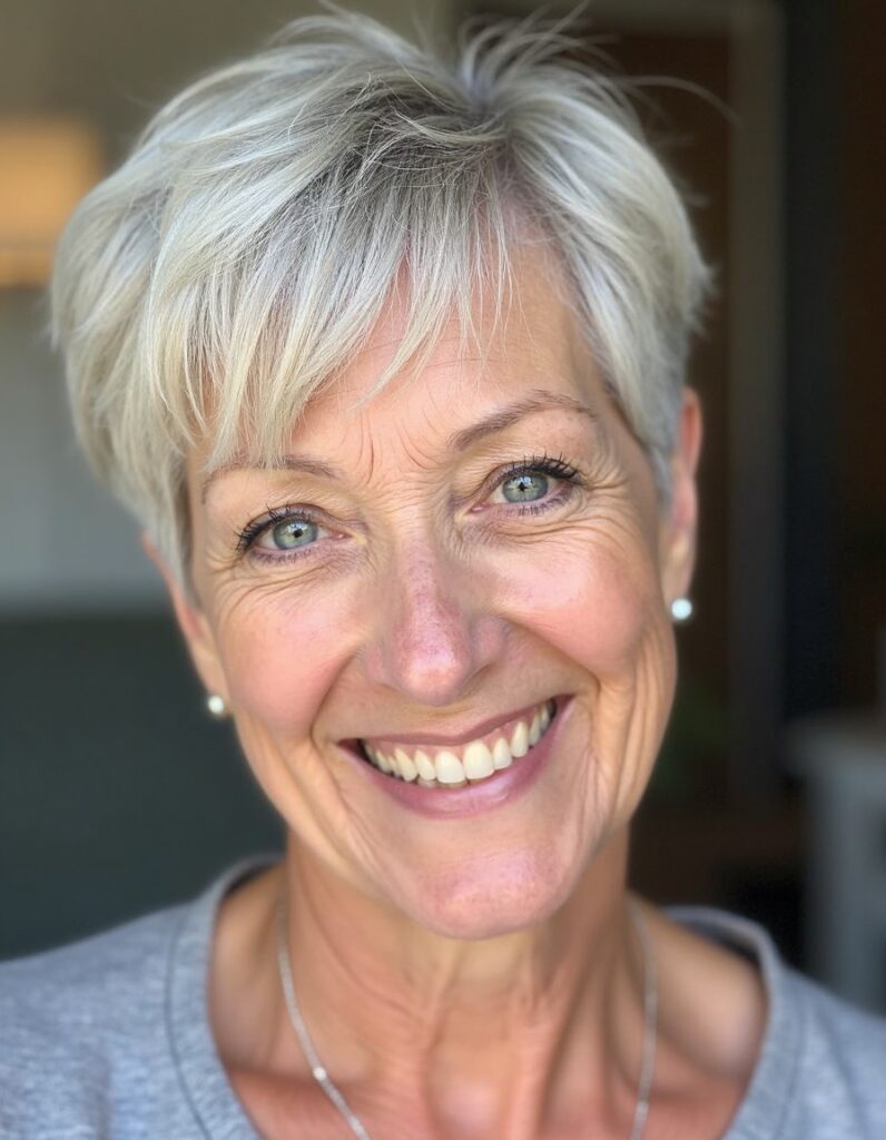 layered shag pixie for women over 60