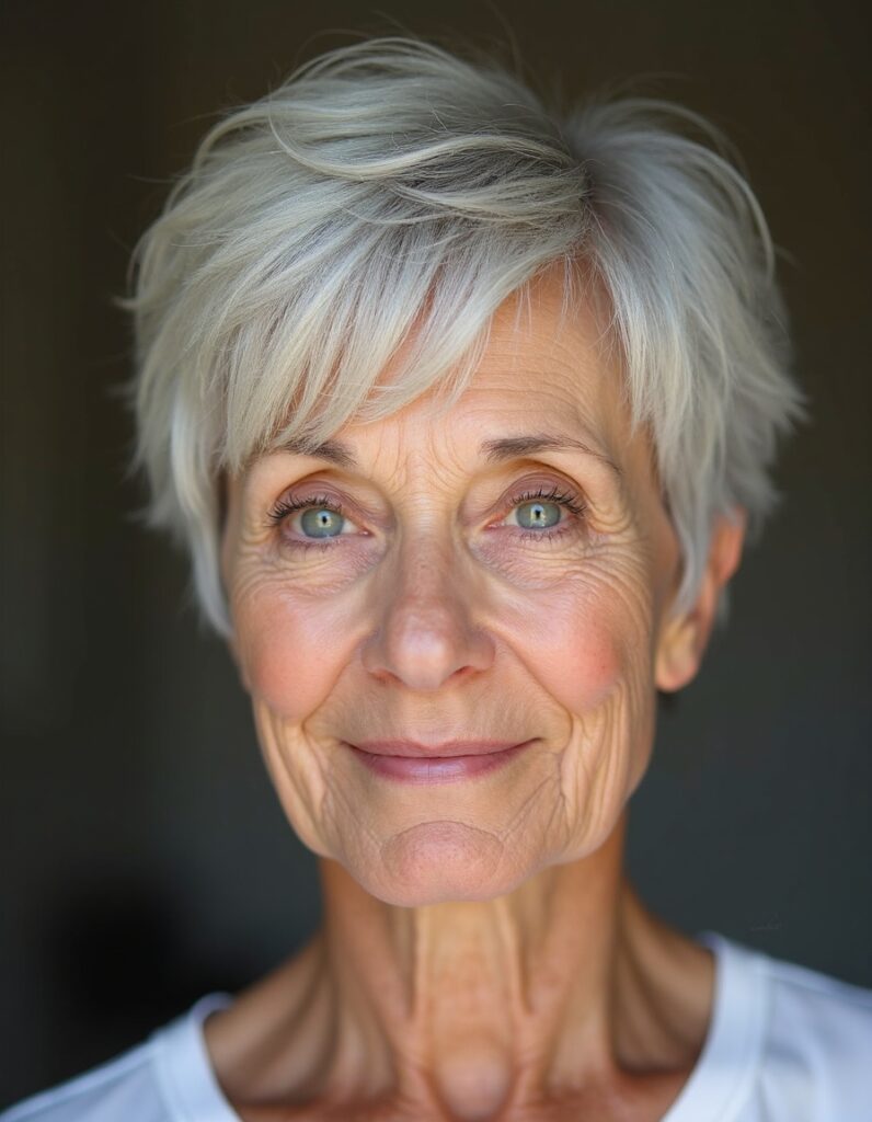 messy pixie haircut for women over 60