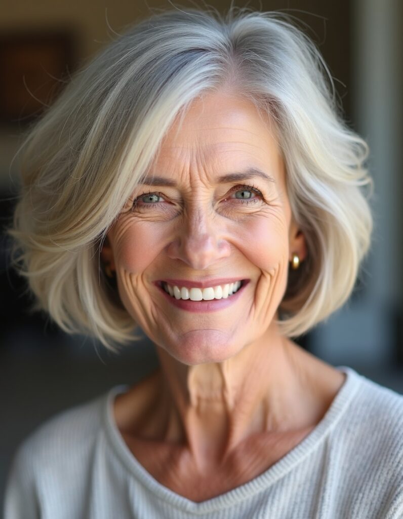 stacked bob haircut for women over 60